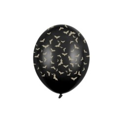 Balony 30 cm, Nietoperze, Pastel Black (1 op. / 6 szt.)