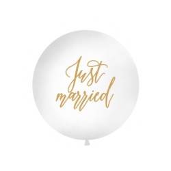 Balon 1 m, Just married, biały