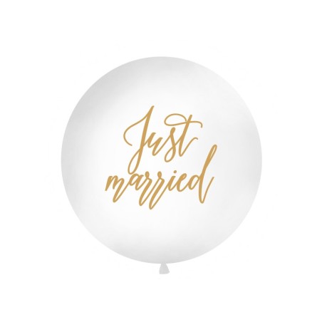 Balon 1 m, Just married, biały