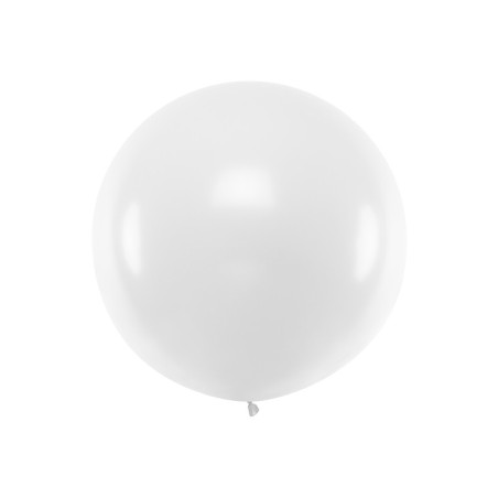 Balon okrągły 1m, Pastel White